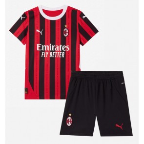 AC Milan Dětské Domácí dres komplet 2024-25 Krátký Rukáv (+ trenýrky)